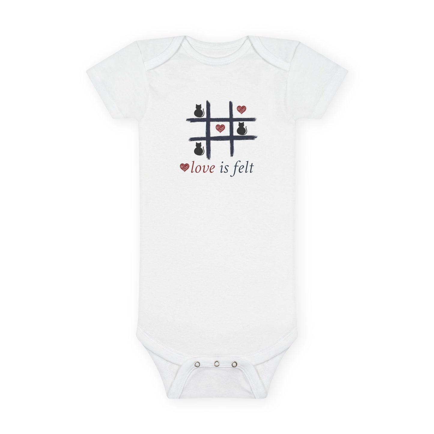 Love is Felt Organic Baby Bodysuit, Cute Baby Onesie, Baby Shower Gift, Adorable Infant Outfit, Eco-Friendly Bodysuit