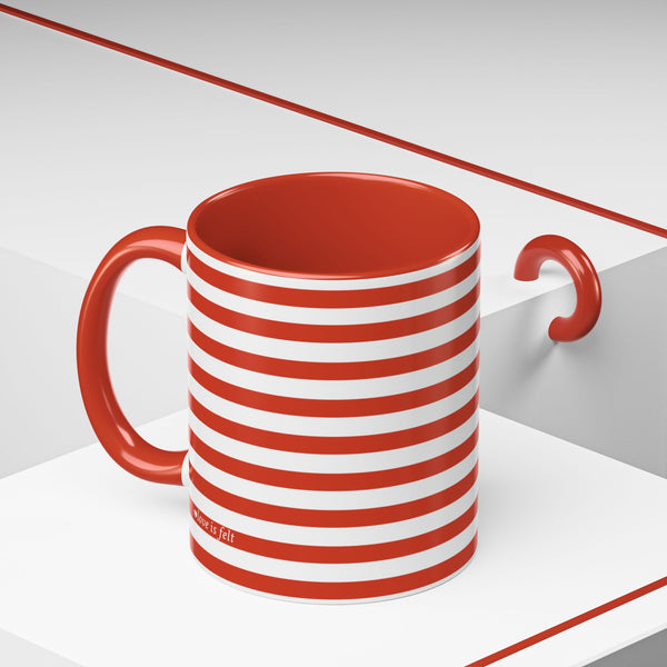 Red Stripes with Black Dog Mug