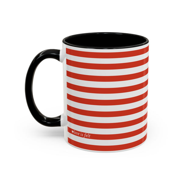 Red Stripes with Black Dog Mug