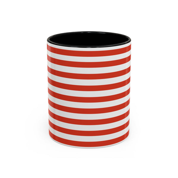 Red Stripes with Black Dog Mug