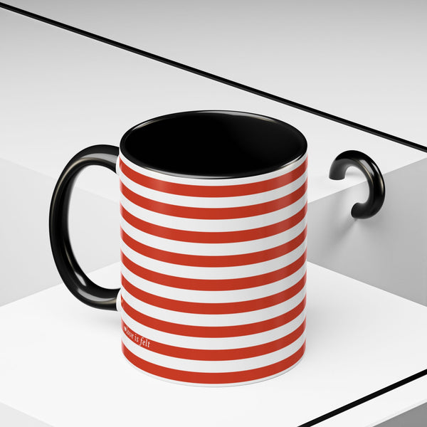Red Stripes with Black Dog Mug