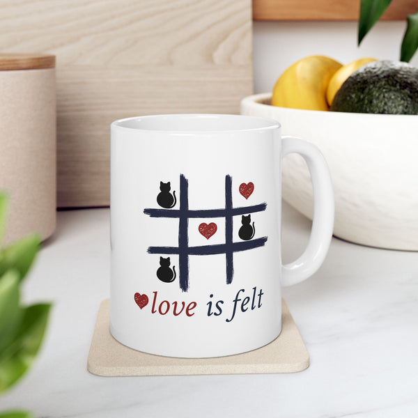 Cat Tic-Tac-Toe Ceramic Mug – 11oz