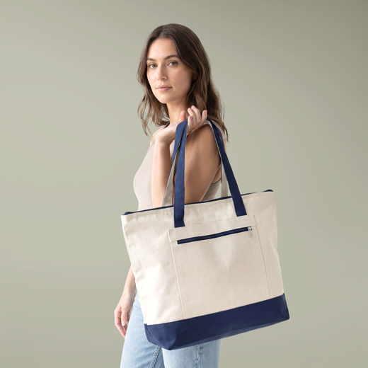 Dog & Heart Zippered Canvas Tote