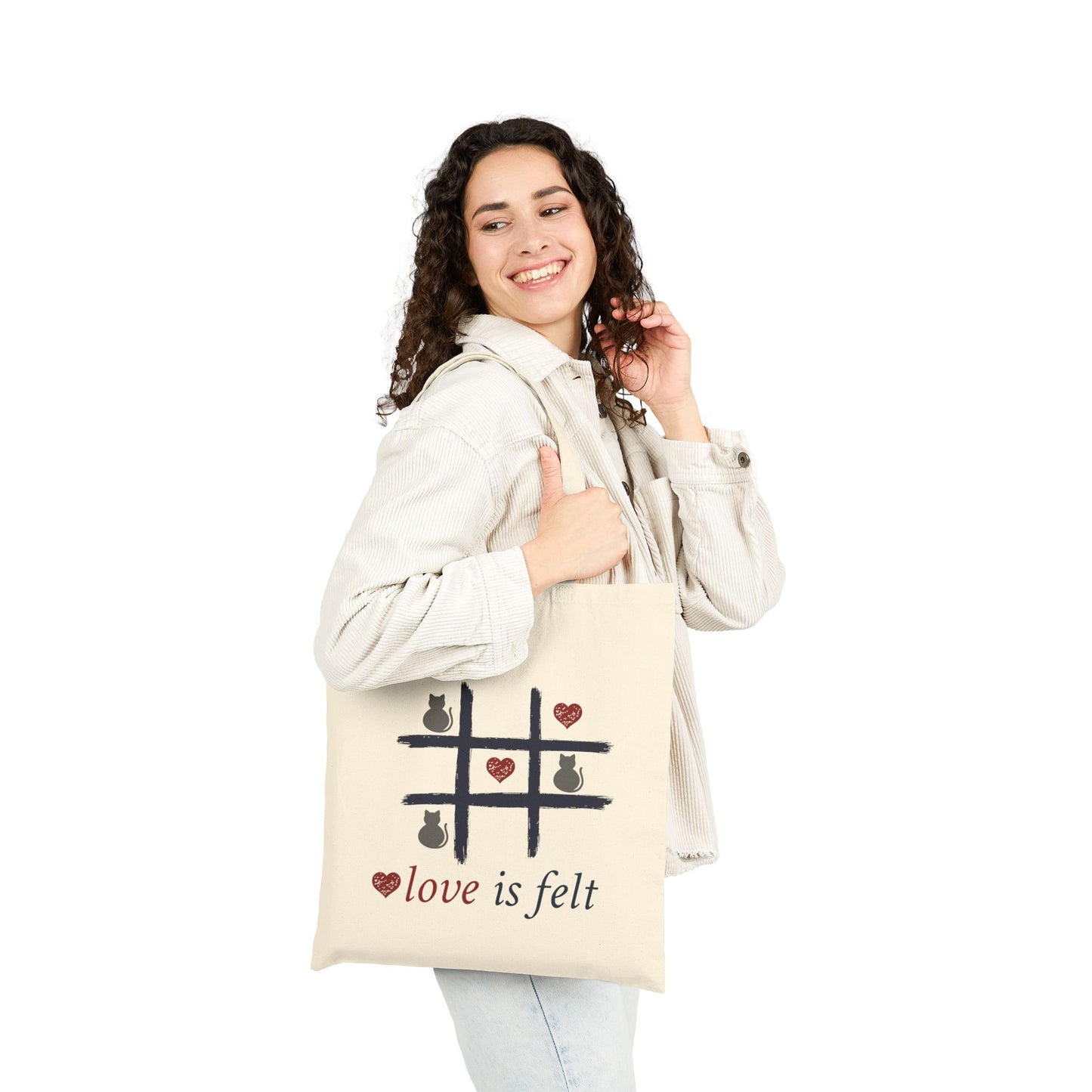 Tic Tac Grey Cat Canvas Tote Bag