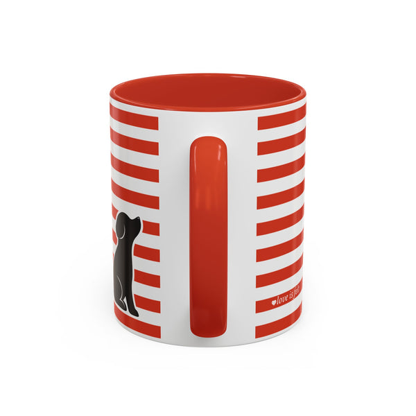 Red Stripes with Black Dog Mug