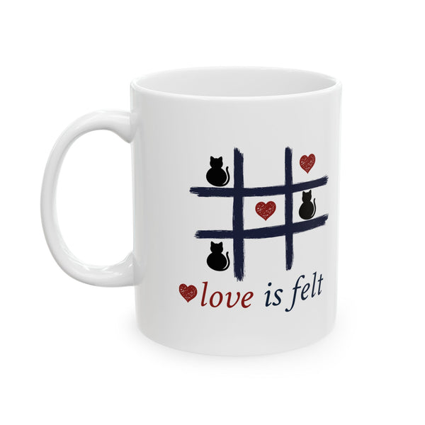 Cat Tic-Tac-Toe Ceramic Mug – 11oz
