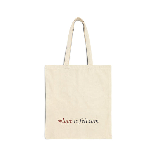 Love is felt Cat Cotton Canvas Tote Bag