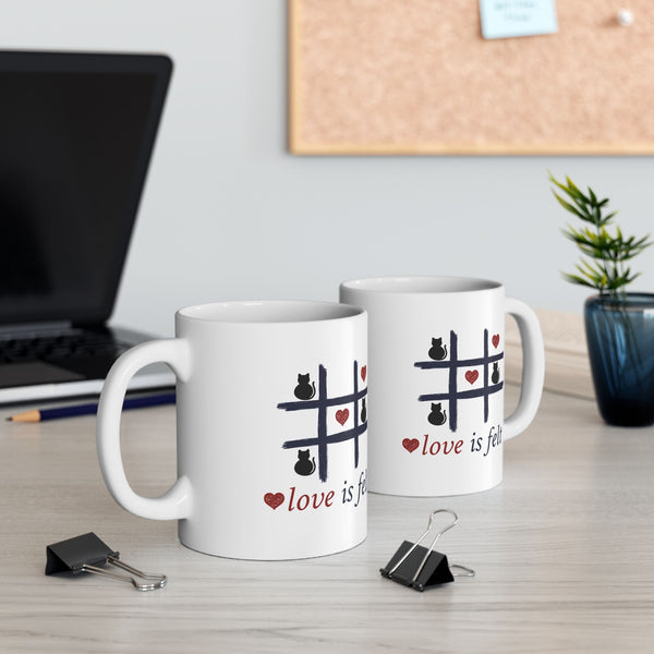 Cat Tic-Tac-Toe Ceramic Mug – 11oz