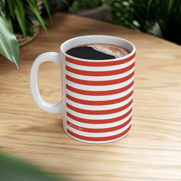 Classic Candy-Stripe and Black Dog Coffee Mug