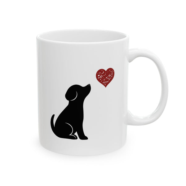 Black Dog Heart Coffee Mug - WP