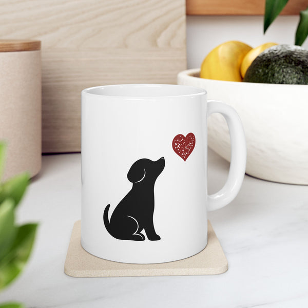 Black Dog Heart Coffee Mug - WP
