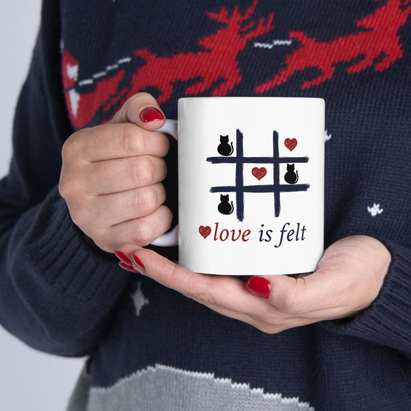 Cat Tic-Tac-Toe Ceramic Mug – 11oz