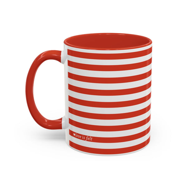 Red Stripes with Black Dog Mug