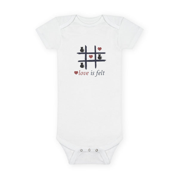 Love is Felt Baby Bodysuit, Cute Baby Onesie, Baby Shower Gift, Adorable Infant Outfit, Eco-Friendly Bodysuit