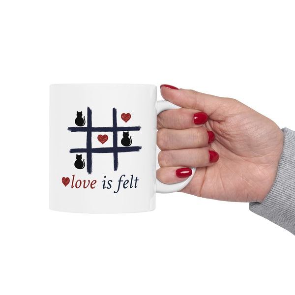 Cat Tic-Tac-Toe Ceramic Mug – 11oz