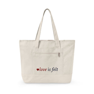 Dog & Heart Zippered Canvas Tote