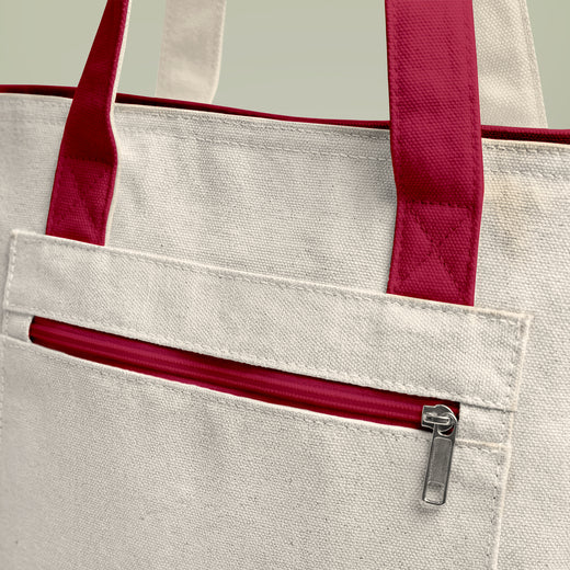 Dog & Heart Zippered Canvas Tote