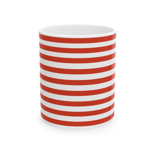Classic Candy-Stripe and Black Dog Coffee Mug