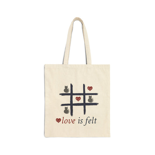 Tic Tac Grey Cat Canvas Tote Bag