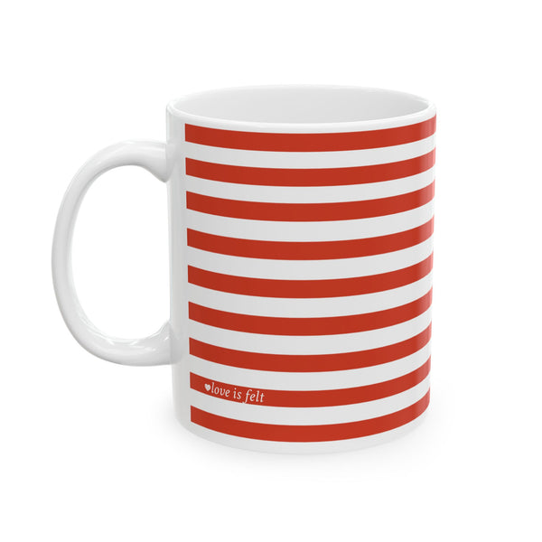 Classic Candy-Stripe and Black Dog Coffee Mug