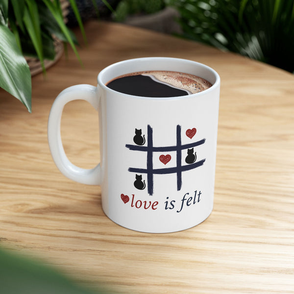 Cat Tic-Tac-Toe Ceramic Mug – 11oz
