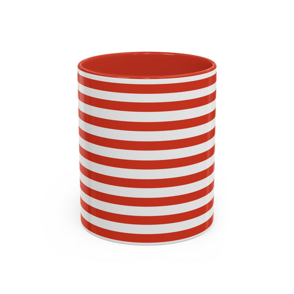 Red Stripes with Black Dog Mug