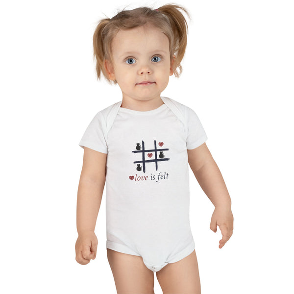 Love is Felt Baby Bodysuit, Cute Baby Onesie, Baby Shower Gift, Adorable Infant Outfit, Eco-Friendly Bodysuit