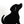 A black felt dog silhouette is a coaster shaped like a sitting dog looking upward, shown on a plain white background.